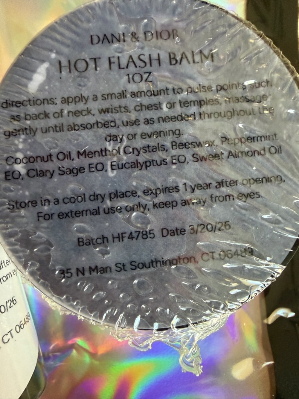 DANI & DIOR Hot Flash Balm & Roll-On Set - Holographic Pouch - Picture 2 of 7